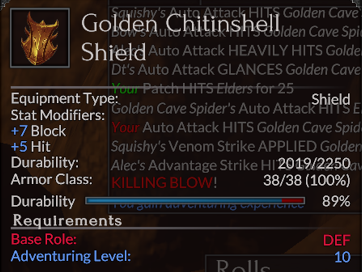 Golden Chitinshell Shield